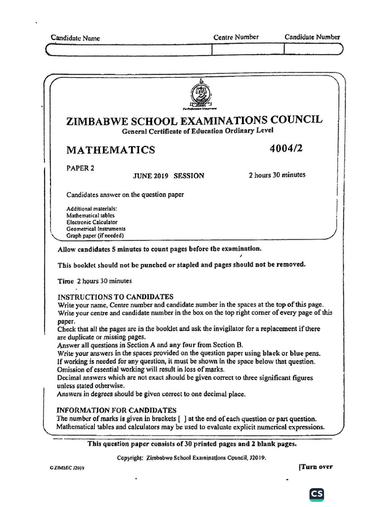 J2019 Maths P2 | PDF