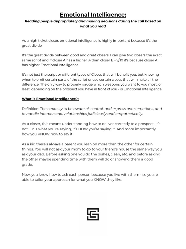 Emotional Intelligence | PDF