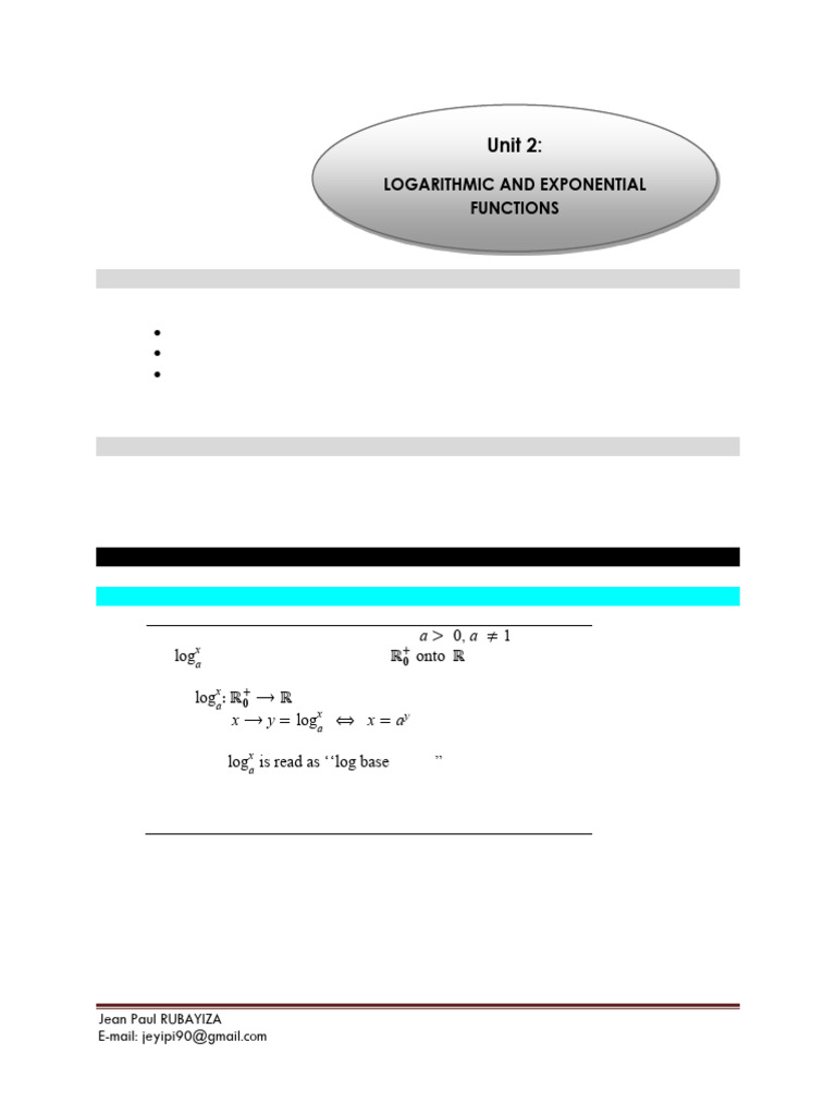 Logarithmic Exponential Functions 2018 | PDF | Function (Mathematics ...