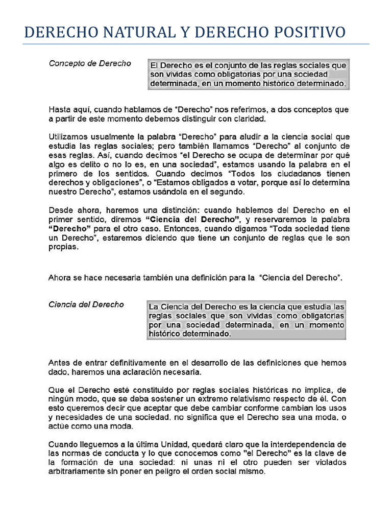 Derecho Natural y Derecho Positivo | PDF | La Ley natural | Convenio ...