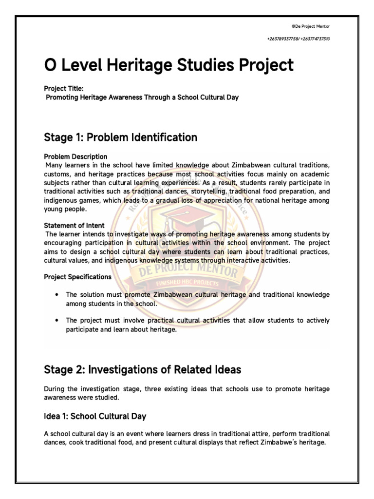 O Level Heritage Studies Project Sample 1 - 091216 | PDF | Learning ...