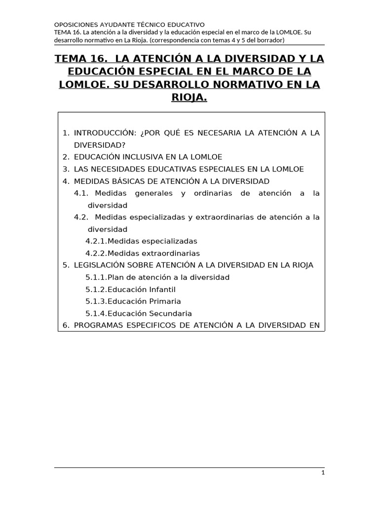 5 atencion a la diversidad | PDF | Educación especial | Educación primaria