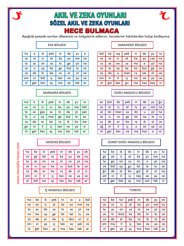 25hece Bulmaca Bolgeler | PDF