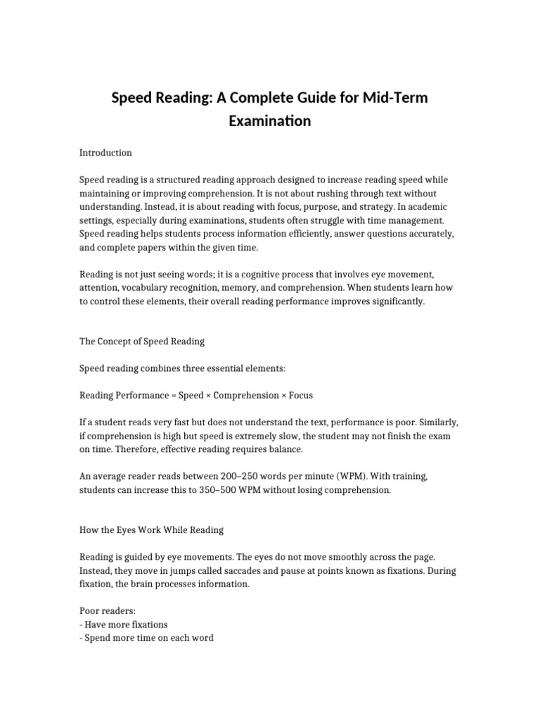 Speed Reading | PDF