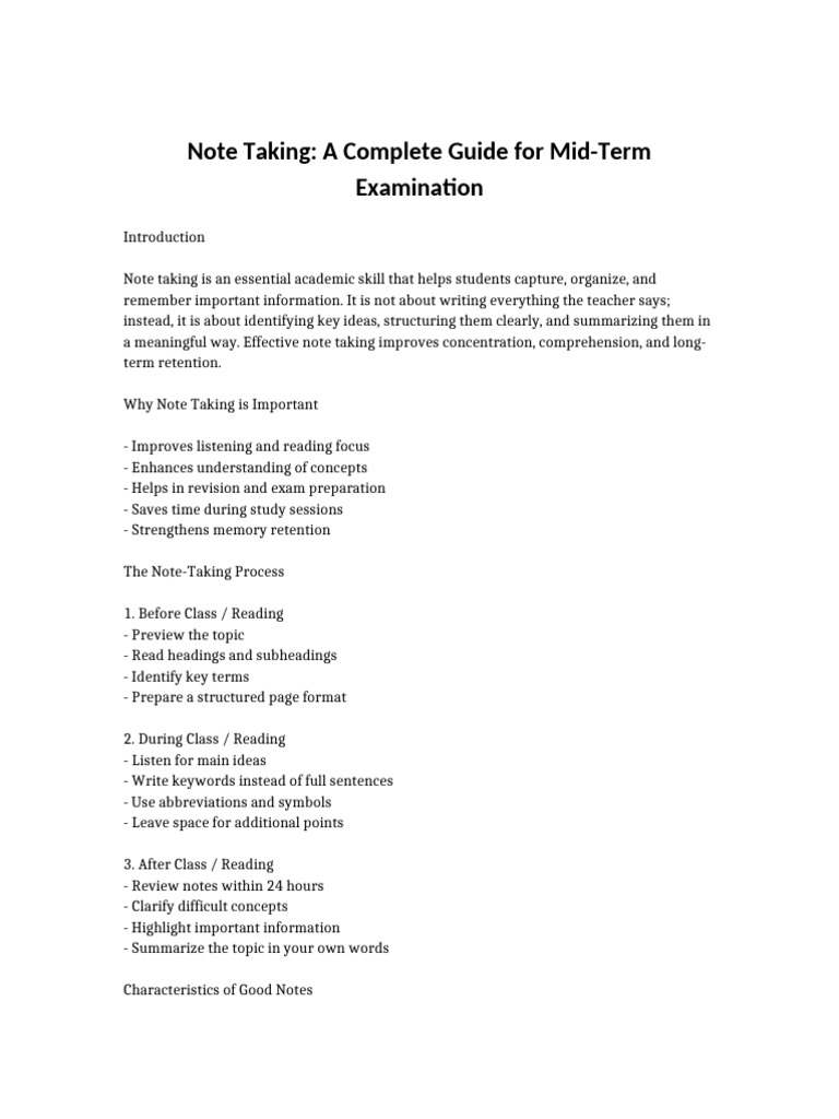 Note Taking | PDF