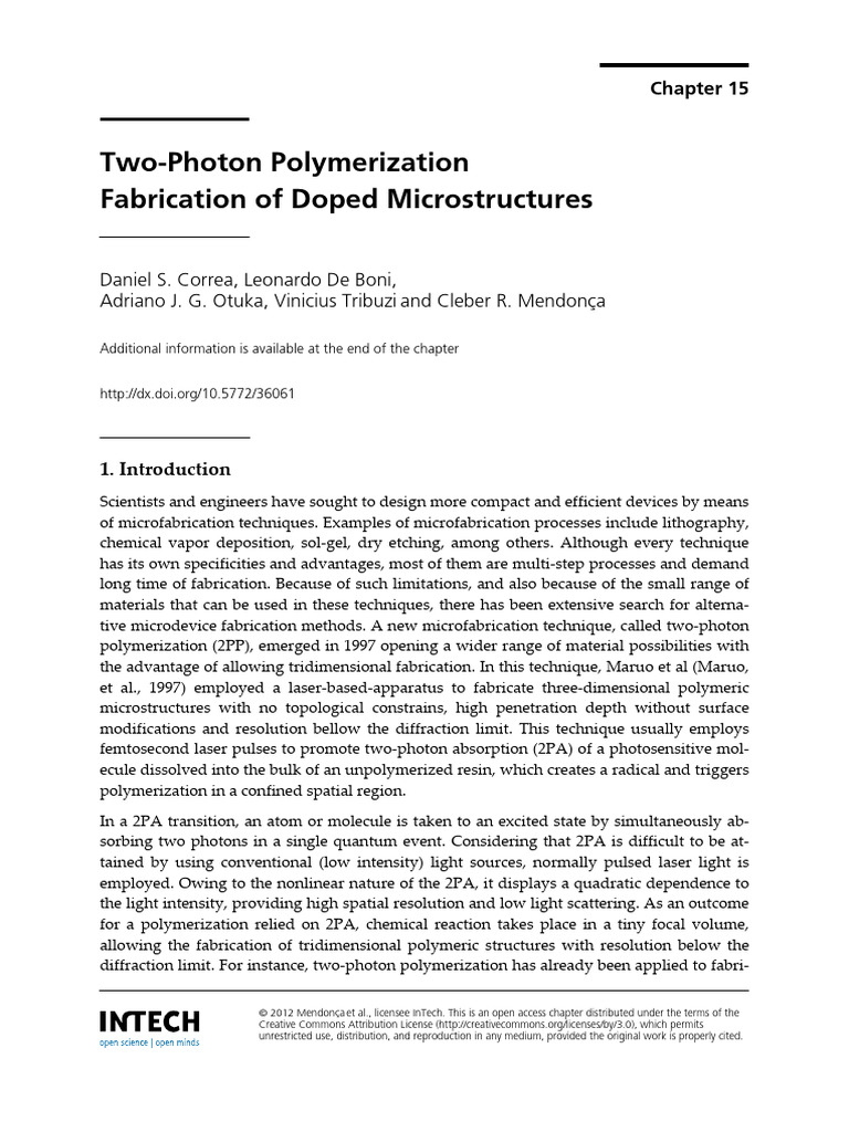 Two Photon Polymerization | PDF | Angular Resolution | Energy Level