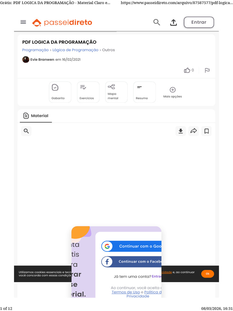 Grátis - PDF LOGICA DA PROGRAMAÇÃO - Material Claro e Objetivo em PDF ...