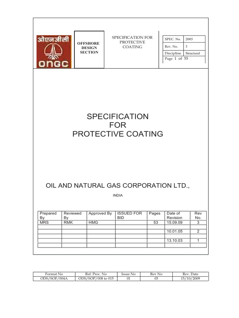 2005 - Specification For Protective Coating | PDF | Paint ...