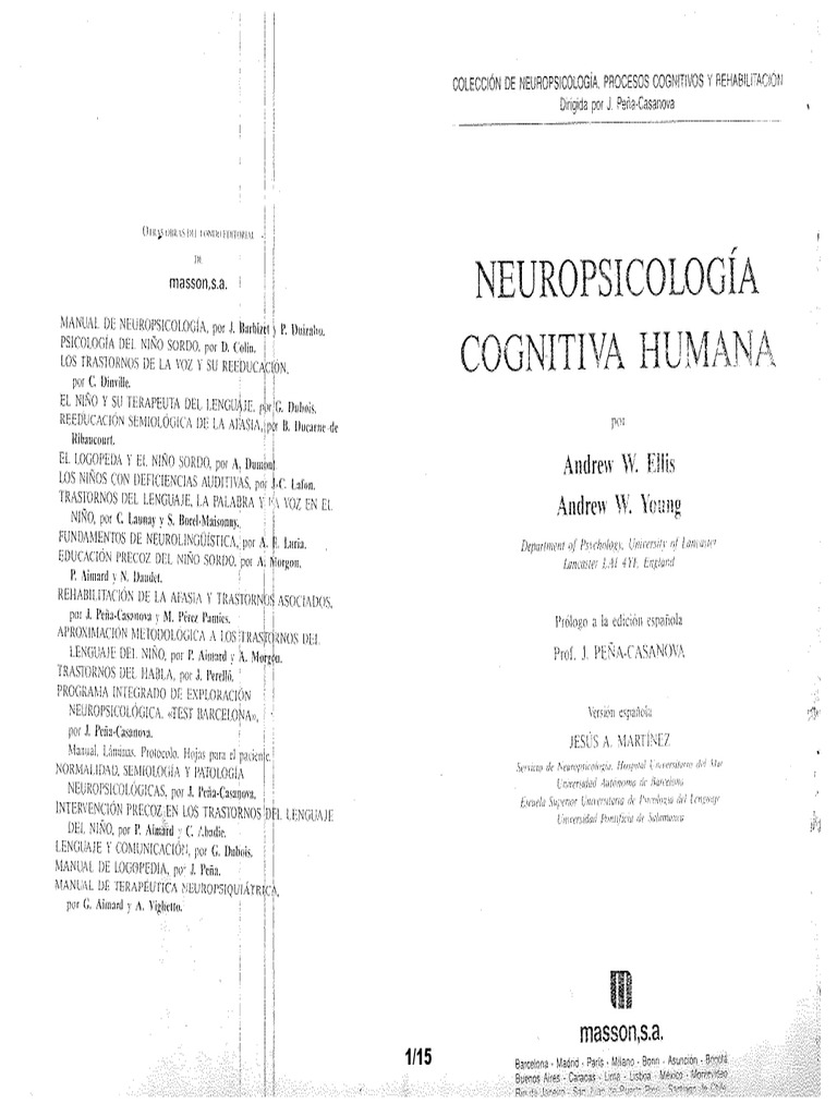 Ellis y Young - Neuropsicologia Cognitiva Humana | PDF