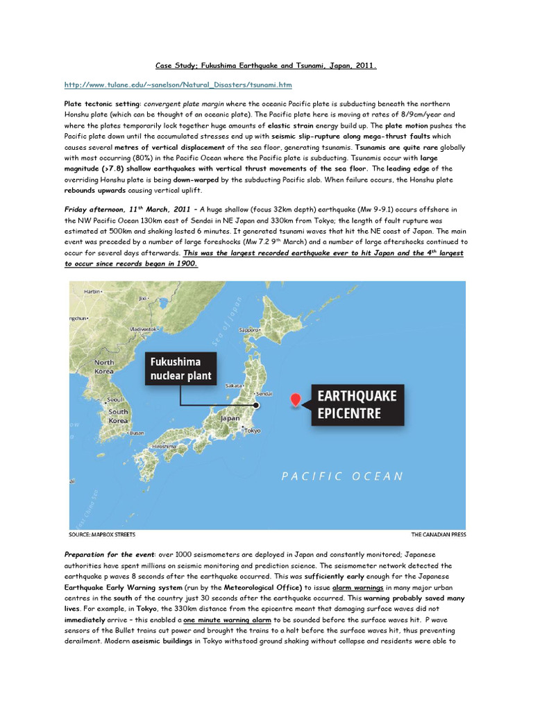 Case Study Earthquakes | PDF | Tsunami | Earthquakes