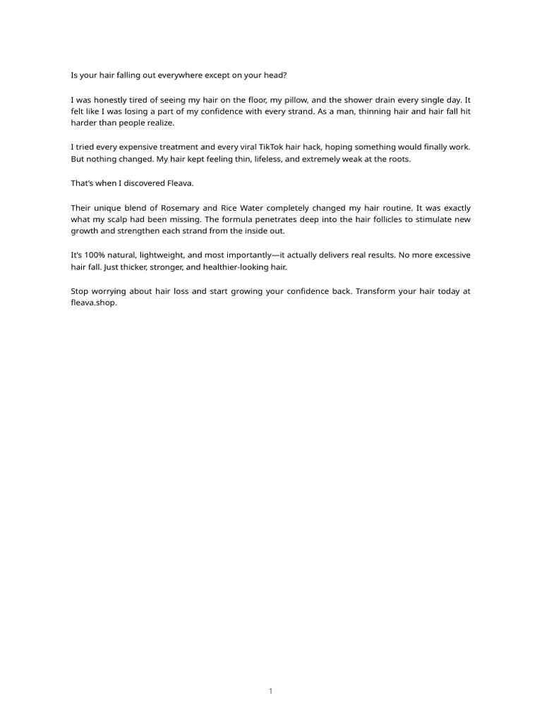 Fleava Hair Oil – Male Pov Ad Script | PDF