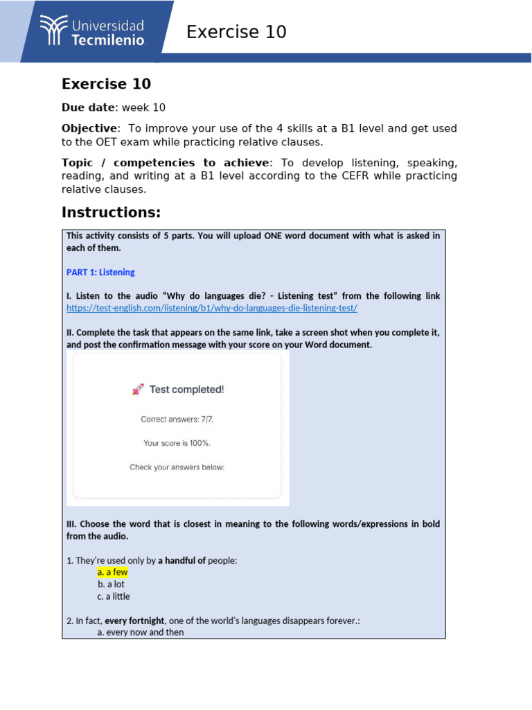 10 Exercise 1 | PDF | Human Communication | Linguistics