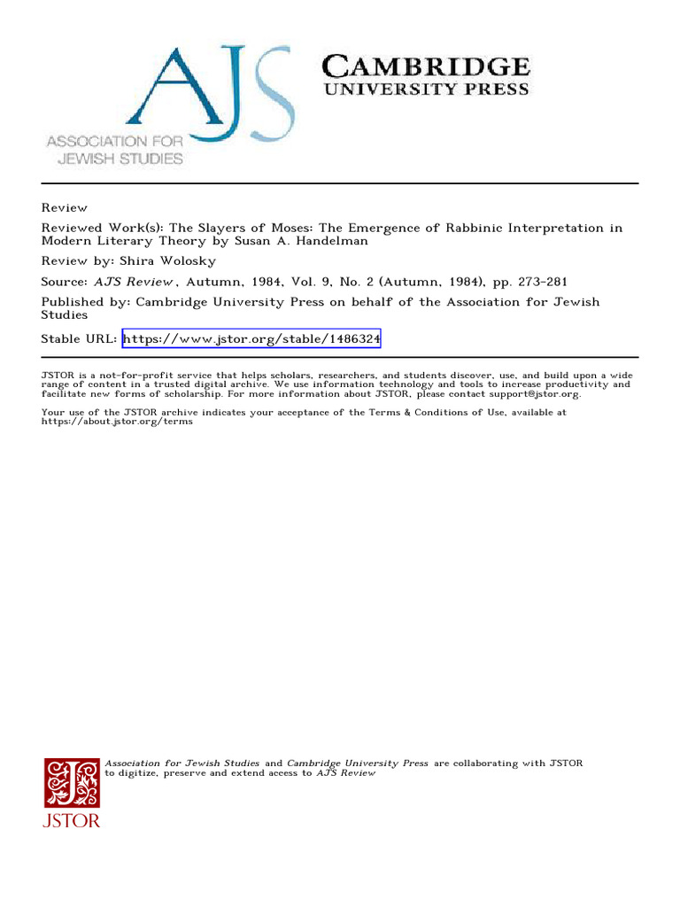 Handelman | PDF | Exegesis