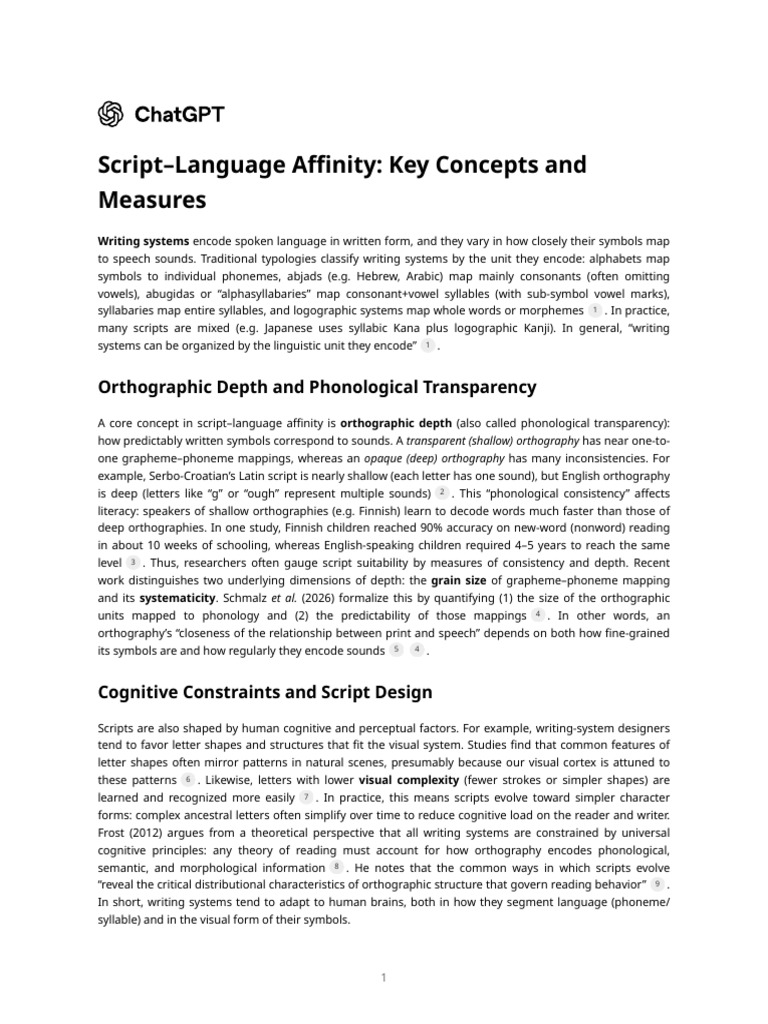 Script-Language Affinity - Key Concepts and Measures | PDF ...