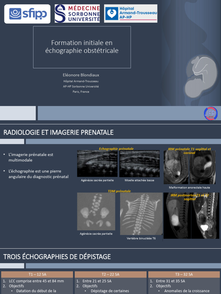 Formation Initiale en Imagerie Prénatale - 0 | PDF | Radiologie | Grossesse