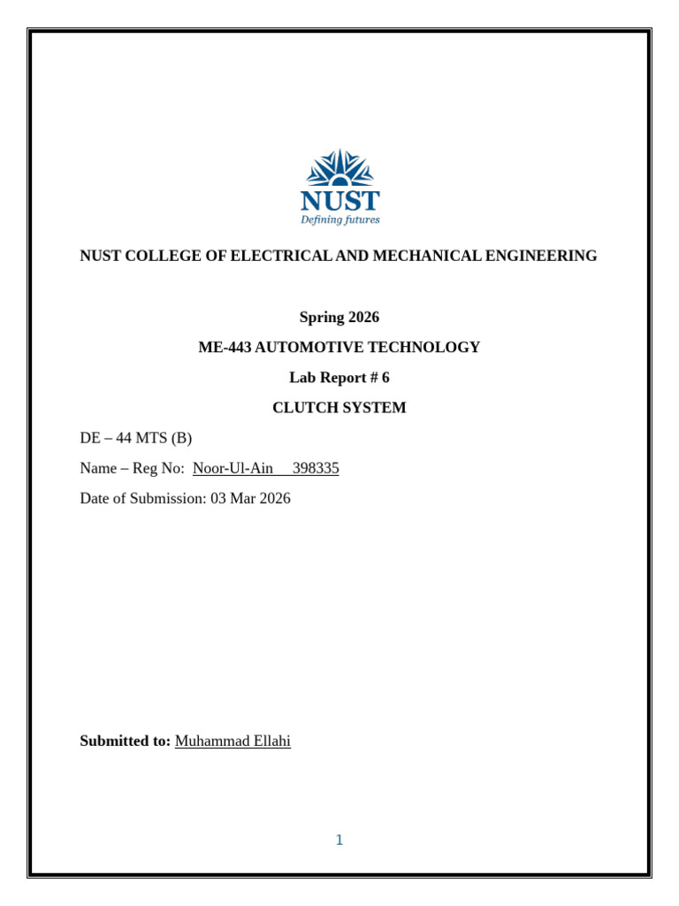 lab 6 | PDF | Clutch | Manual Transmission