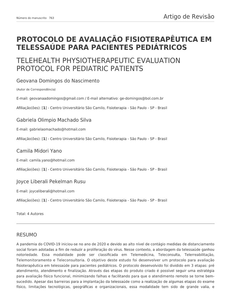 Avaliação Fisioterapeutica 2026 | PDF