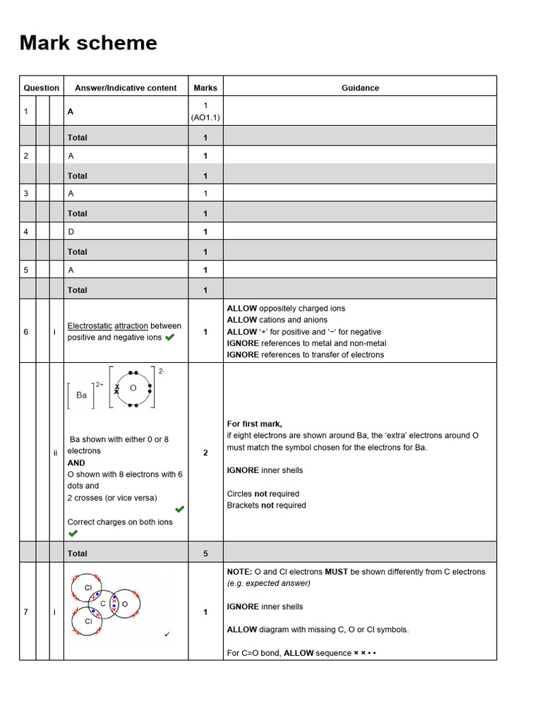 2.2 Bonding and Structure Test MS 2023 | PDF | Chemical Bond ...