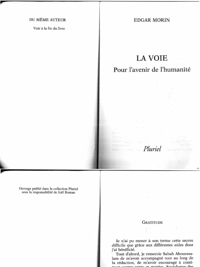 La Voie Pour L'avenir de L'humanité - Edgar Morin | PDF