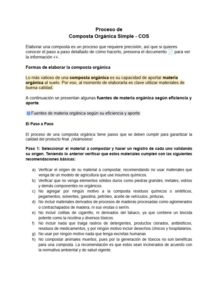 Proceso de la composta orgánica | PDF | Compost