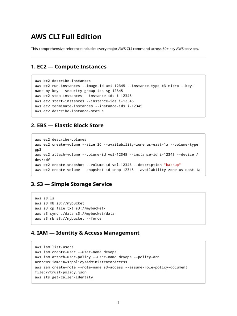 Aws Cli Command | PDF | Amazon Web Services | Information Technology