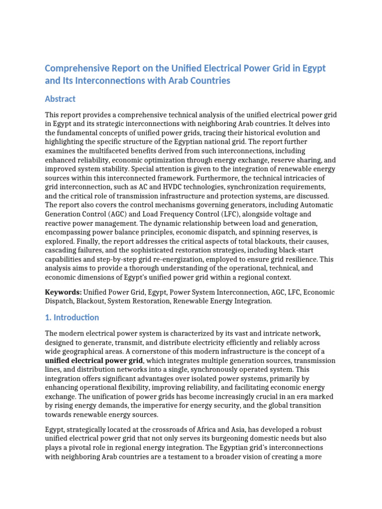 Unified Power Grid Report Final | PDF | Electrical Grid | Electric ...