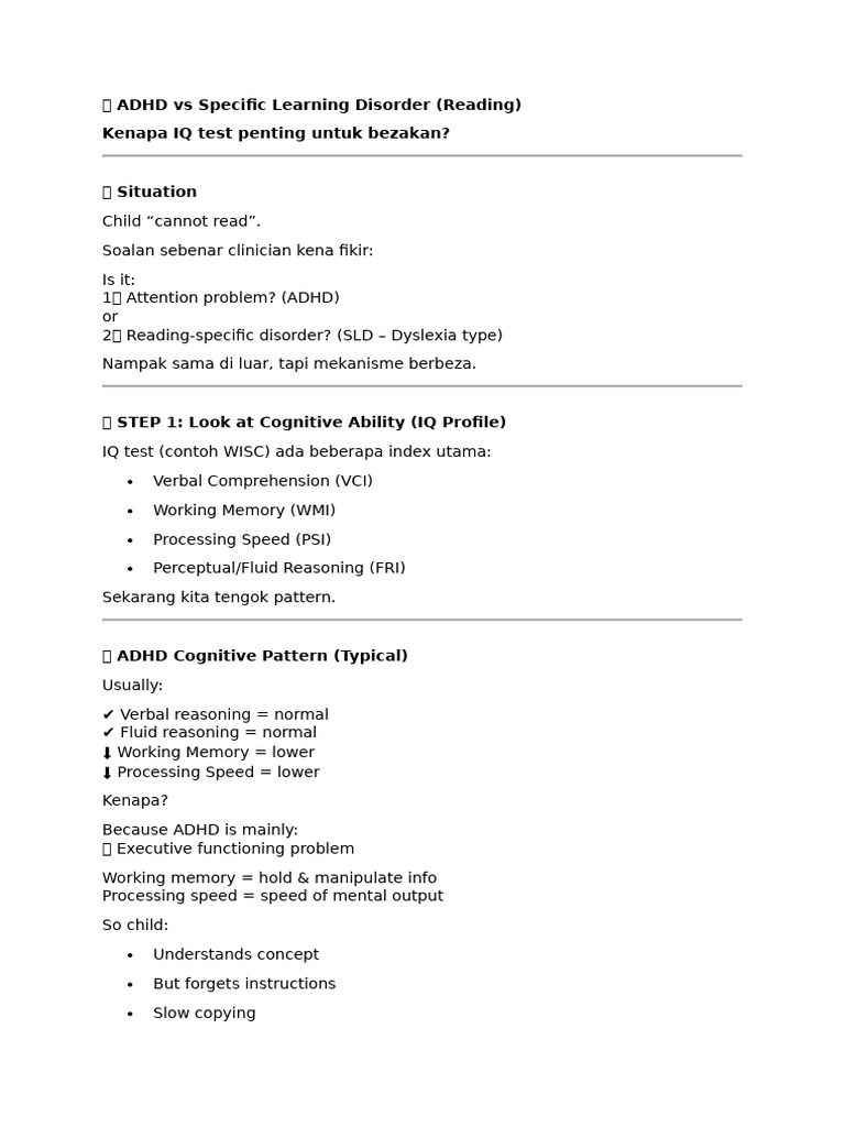 ADHD Vs Specific Learning Disorder | PDF | Learning Disability ...