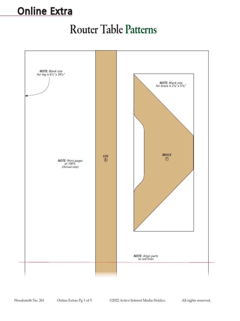Router Table Patterns | PDF