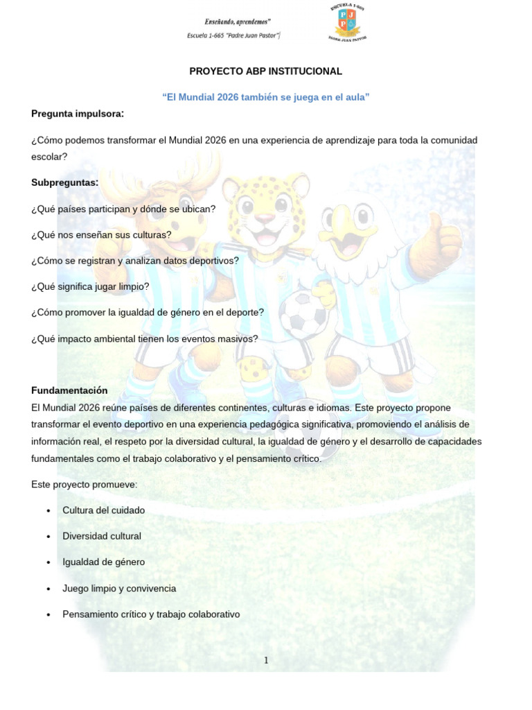 ABP Mundial 2026 | PDF | Pensamiento | Evaluación