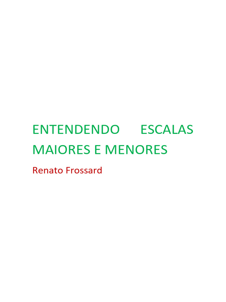 Entendendo Escalas Maiores e Menores | PDF | Escala (música) | Escala menor