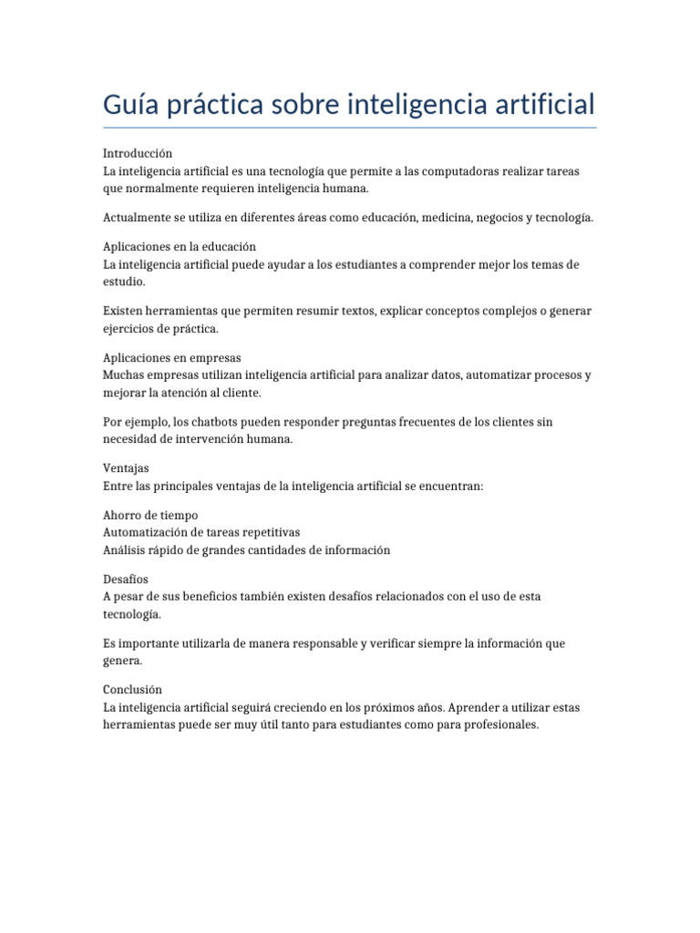 Inteligencia Artificial Guia Practica | PDF