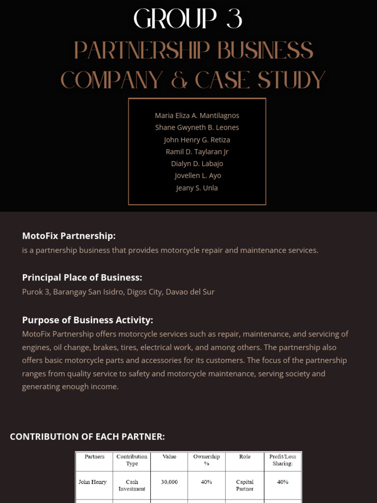 Group 3 - Partnership and Case | PDF