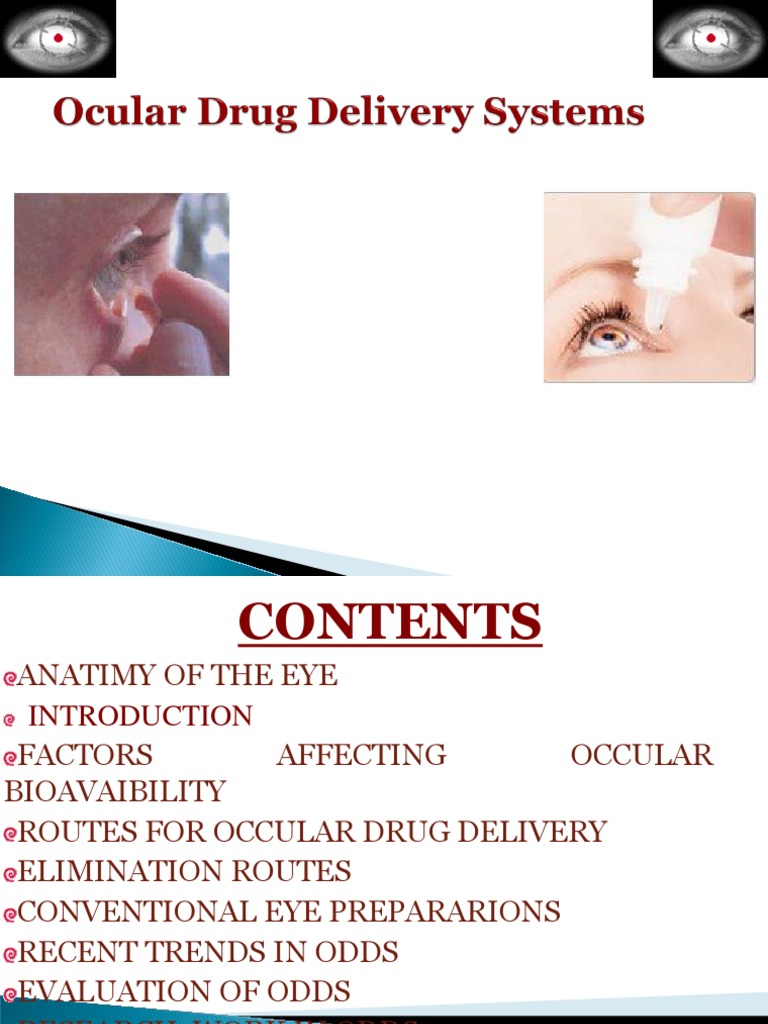 Occular Drug Delivery System - Vinod Siju | PDF | Topical Medication ...