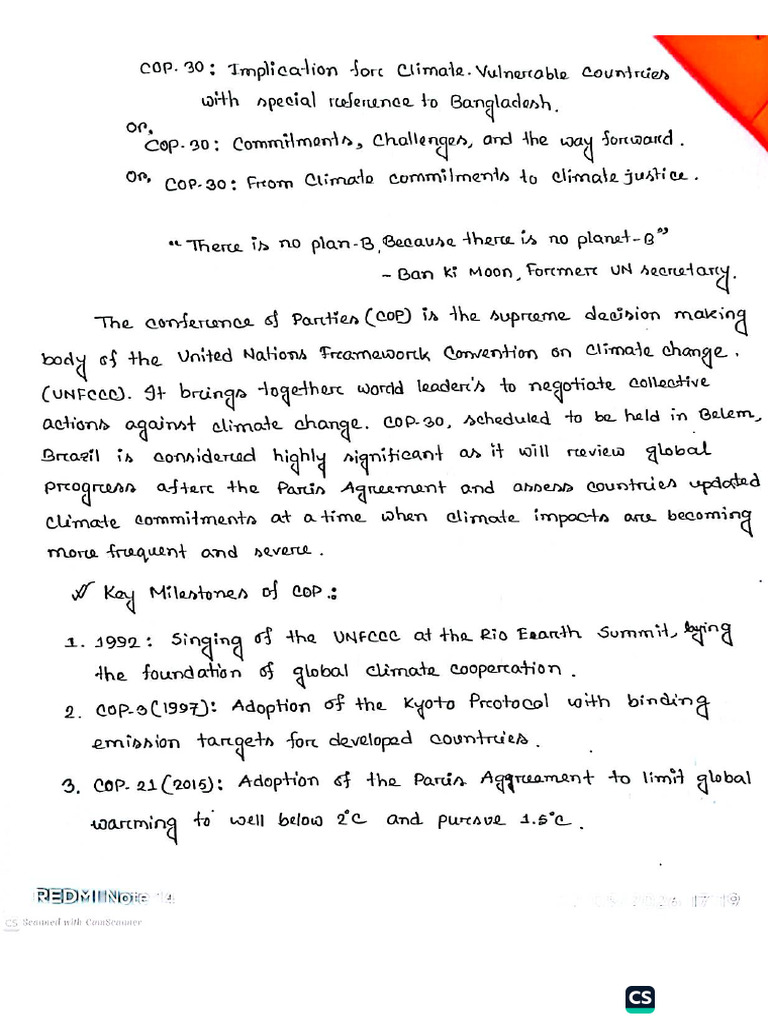 COP-30 Hand Note | PDF