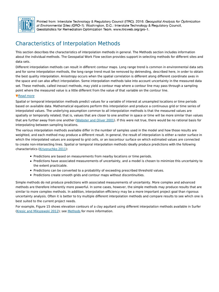 Characteristics of Interpolation Methods | PDF | Interpolation | Cross ...