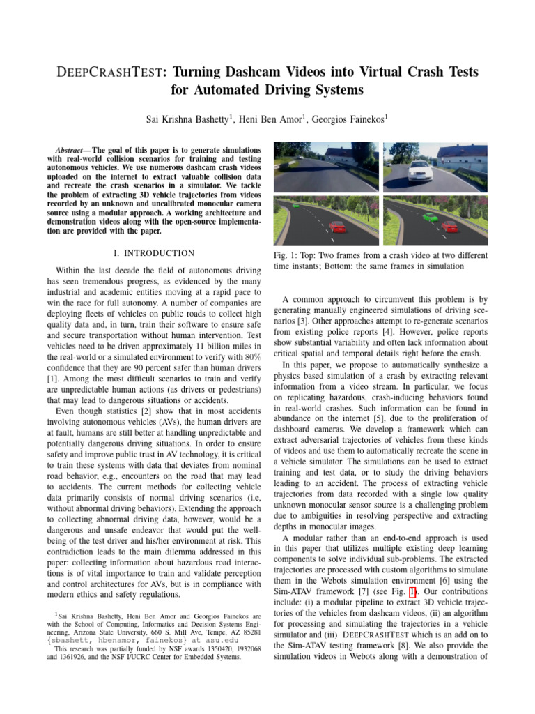 DeepCrashTest - Turning Dashcam Videos Into Virtual Crash Tests For ...