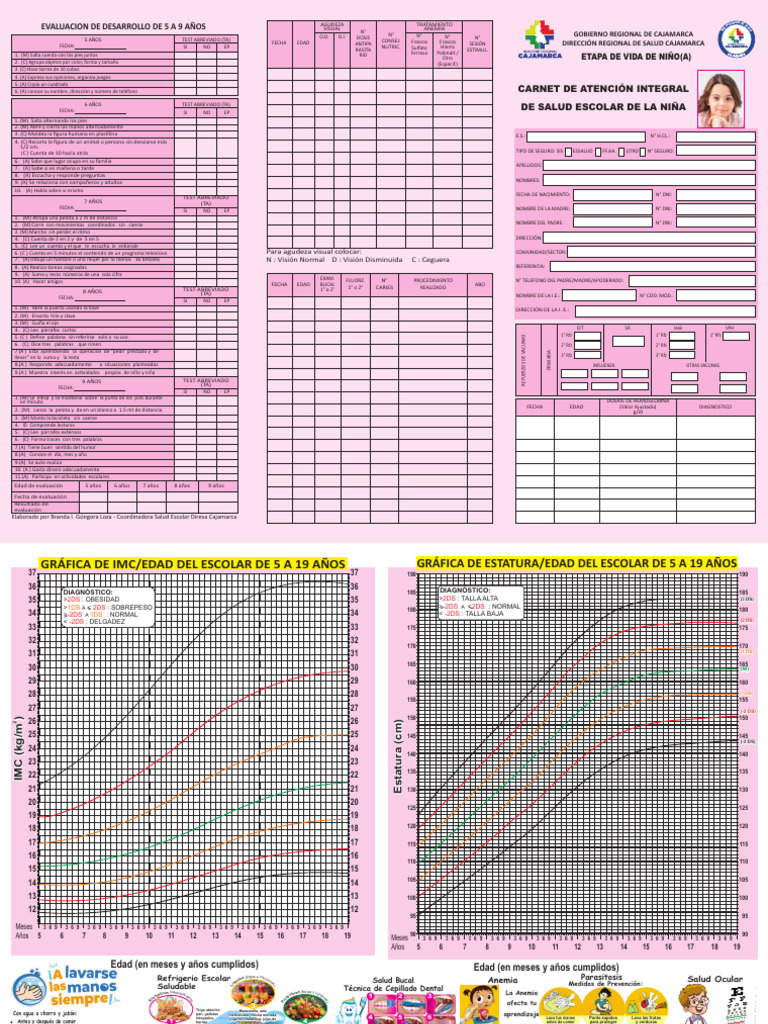 Carnet de Atención Integral de Salud Escolar de La Niña y Niño | PDF ...