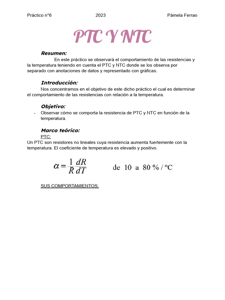 PTC y NTC | PDF | Cantidad | Cantidades fisicas