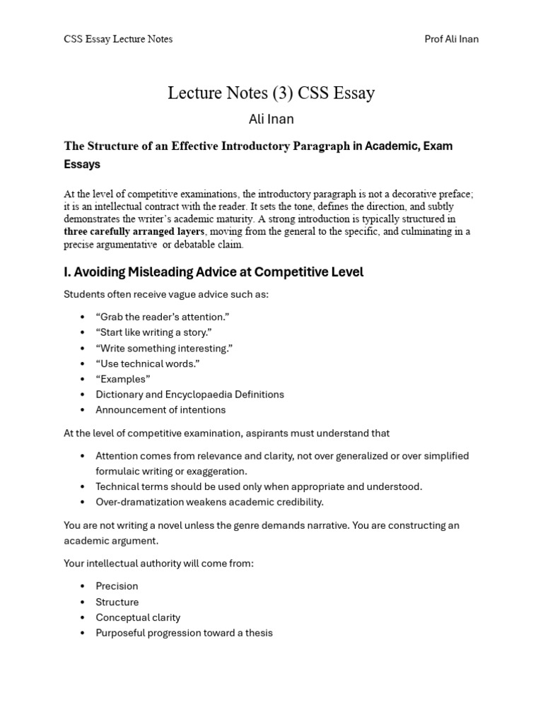 Lecture 3 Notes Essay | PDF | Essays | Thesis