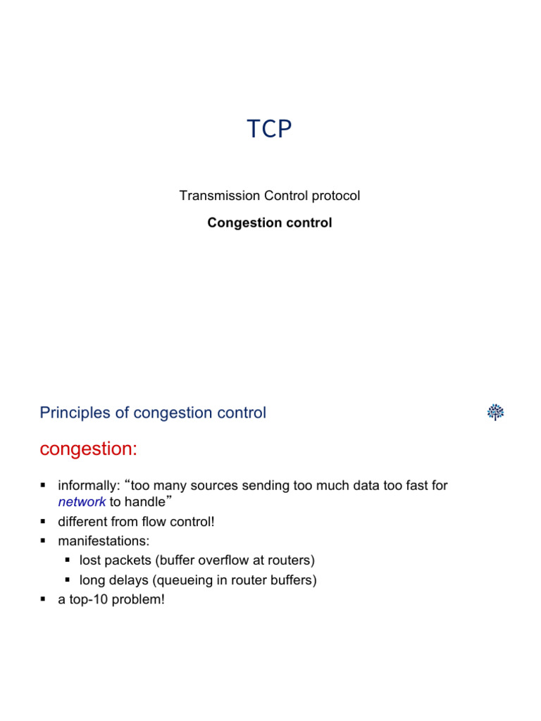 TCP CongestionControl | PDF | Transmission Control Protocol | Network ...