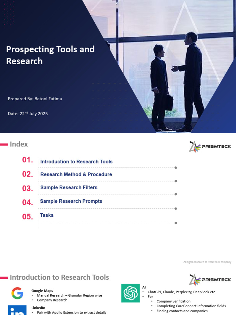 Prospecting Tools and Research | PDF | Linked In | Computing