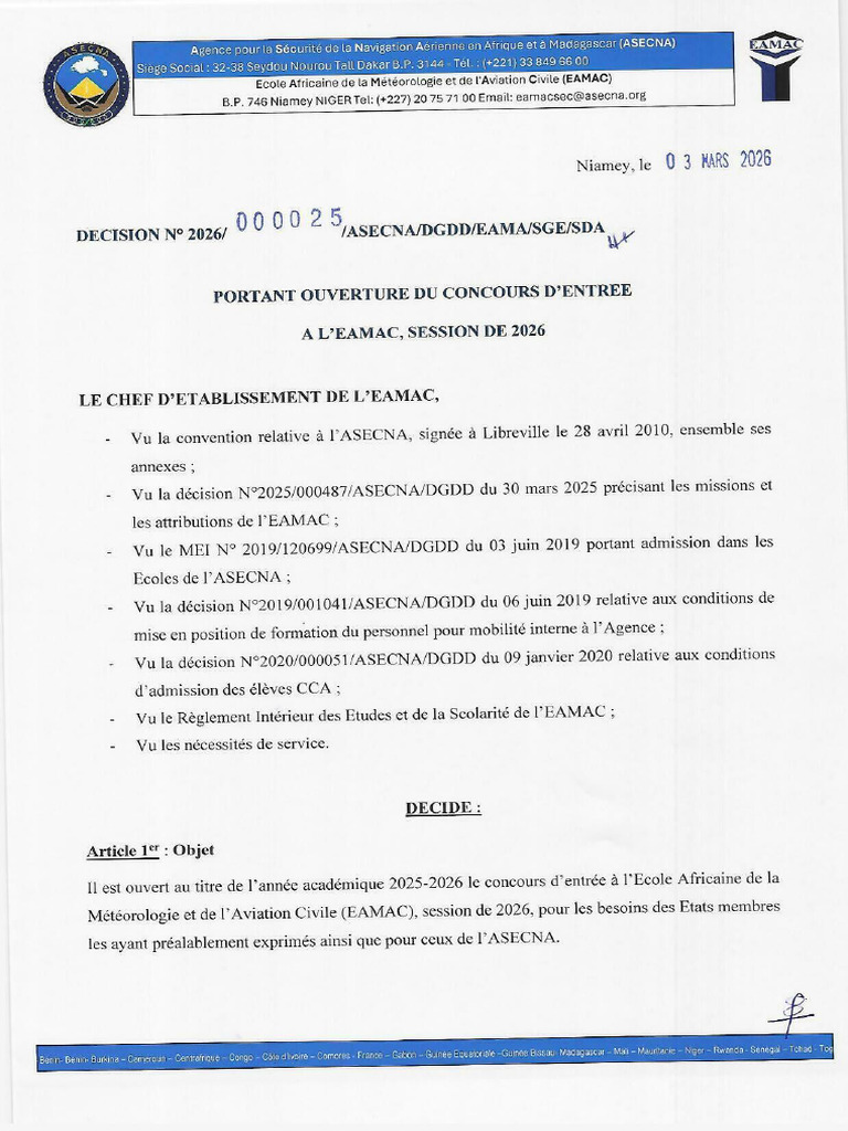 Déc - 2026 - 000025 - ASECNA - DGDD - EAMA - SGE - SDA - P - 260303 ...