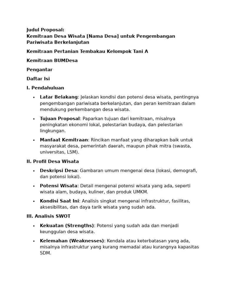 Sistematika Proposal Kemitraan Dudi | PDF