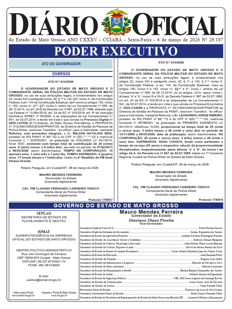 Diario Oficial 2026-03-06 Completo | PDF
