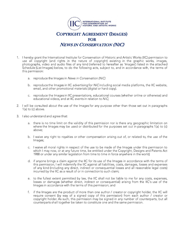 _IMAGES-Permissions Release for NiC-Fill Out_Ass | PDF