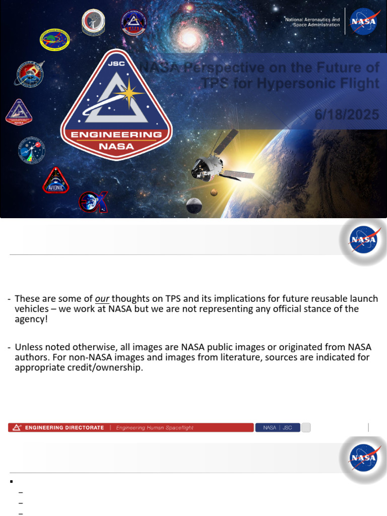 NASA TPS Perspectives ReusableRocketsWorkshop RevB | PDF | Atmospheric ...