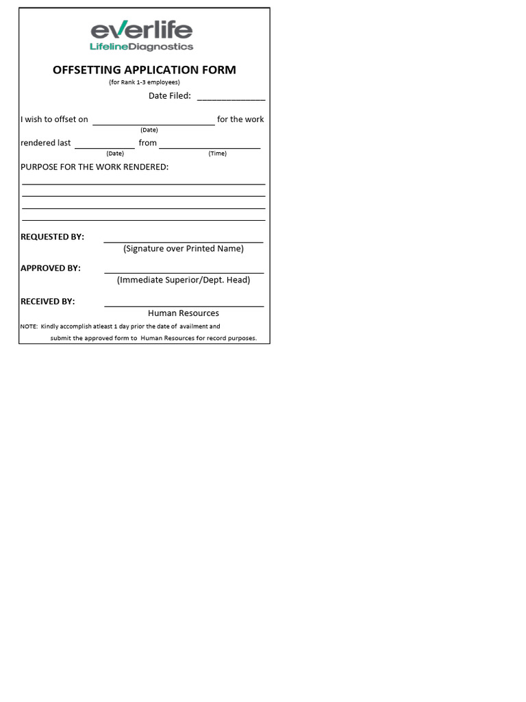 Offsetting Application Form | PDF