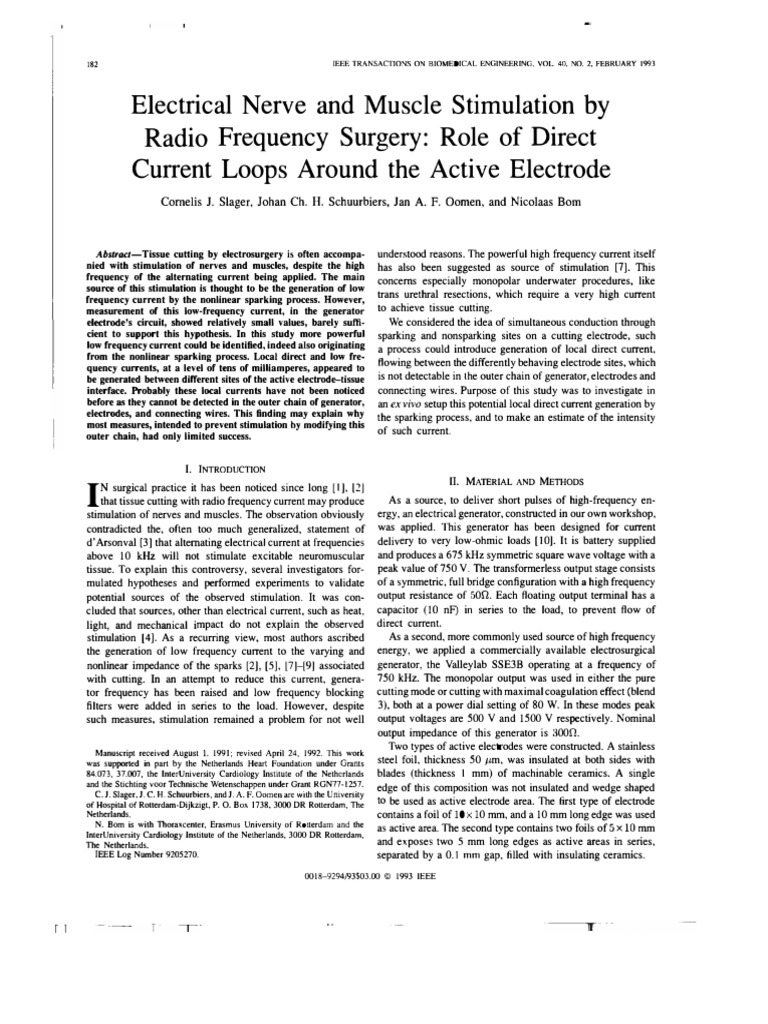 Electrical Nerve and Muscle Stimulation by Radio Frequency Surgery Role ...