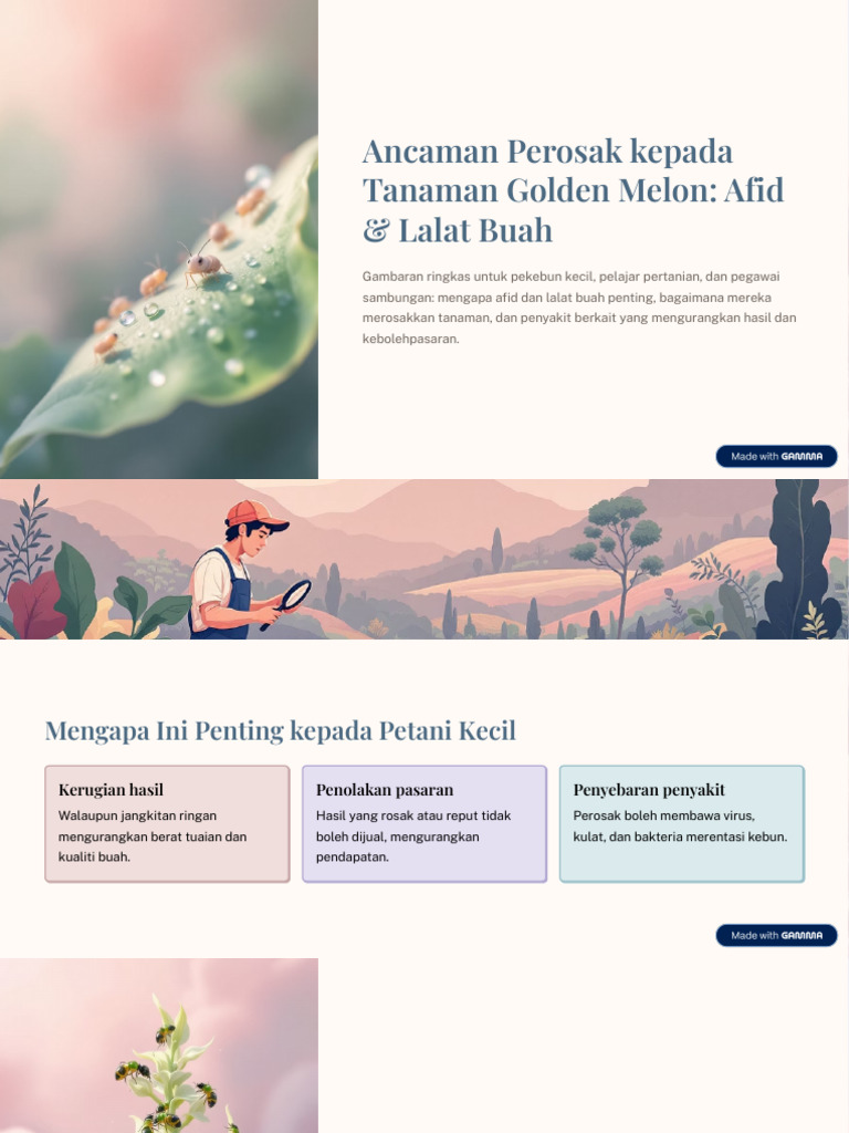 Ancaman Perosak Kepada Tanaman Golden Melon Afid and Lalat Buah | PDF