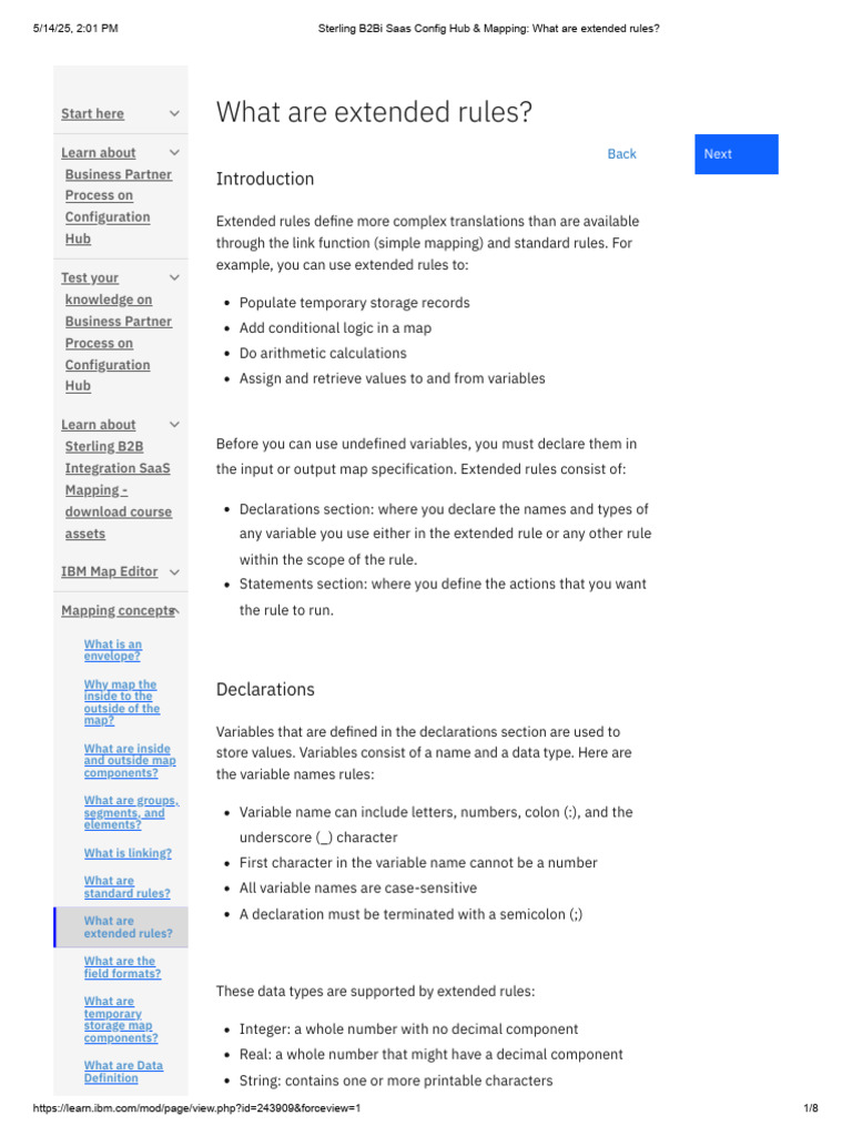 Sterling B2Bi Saas Config Hub & Mapping_ What Are Extended Rules | PDF ...